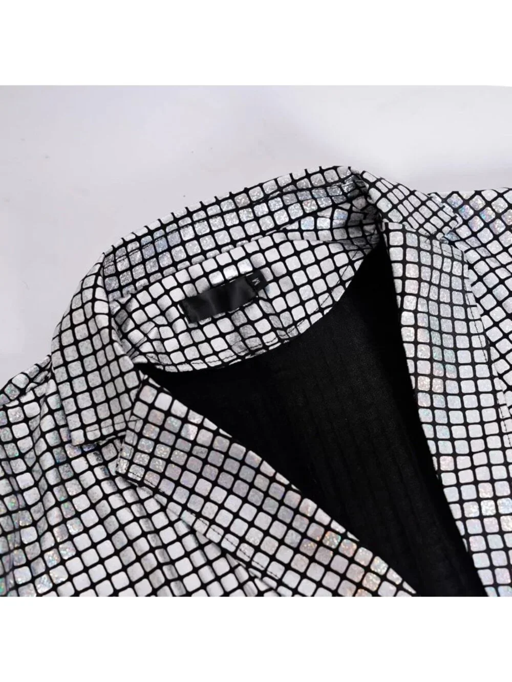 Men's Shiny Sequin Disco Suit Set - Stylish 2 Piece Jacket & Pants Outfit